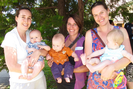 Happy Tresillian customers… Nahanni Cox with Cooper (4 months), Heather Sullivan with Jake (7 months), and Jane Hollows with Matilda (6 months).