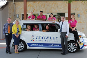 Staff from Ballina’s Crowley Care Services, including CEO Michael Penhey and executive manager of finance and operations Kellie Potts, joined Page MP Kevin Hogan at the funding announcement on Wed 30 April.