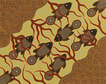 Mulla Jullums on Journey (Finding Your Soulmate) – 2009 – Acrylic on canvas – 70 x 55cm - artist Adrian Cameron