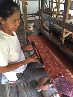 Traditional ikat weaving at a village near Ubud, Bali