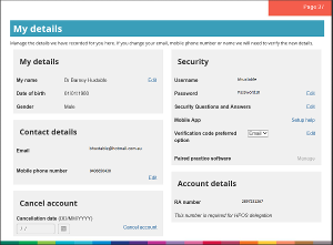 PRODA logon screen