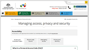 My Health Record website