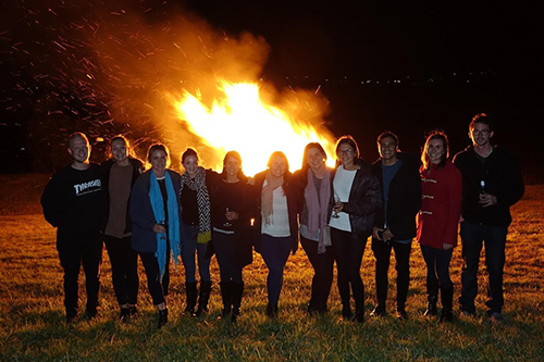 Murwillumbah students share the warmth around a bonfire