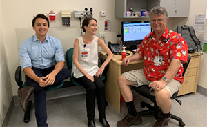 JFPP students Ruben and Clare with Dr Alastair McInnes