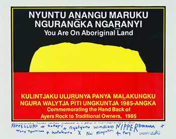 Hand back of Ayers Rock commemoration